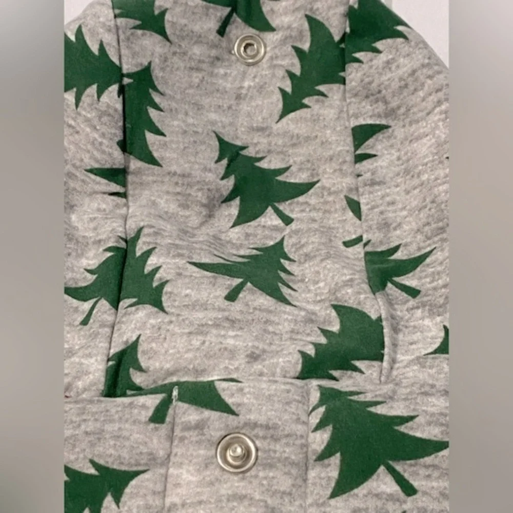 Pup Under the Tree Dog Hoodie Gray/Green Size Large